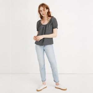 NWT Madewell Texture & Thread Peasant Top Stripe
